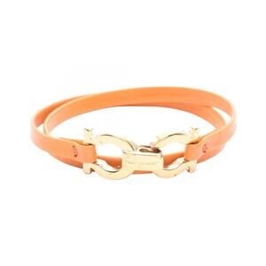 SALVATORE FERRAGAMO Orange Leather Charm Bracelet